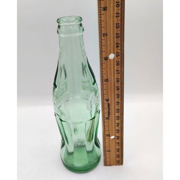 Green Coke Glass Bottle Vintage 6.5 Oz Coca-Cola Embossed Logo Money Back Text - Picture 2 of 13
